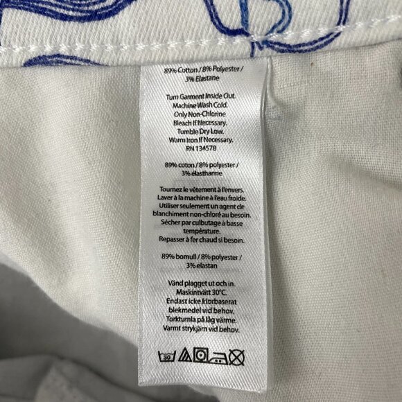 Vineyard Vines Women's Blue White Floral Print Ankle Jeans Straight Leg Size 2 - Picture 8 of 9